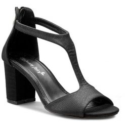 Sandały Jenny Fairy. Czarne sandały Jenny Fairy, bez wzorów, bez obcasa, na słupku, bez zapięcia. Za 40.29 zł.