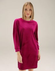 Sukienka z weluru. Czerwone sukienki Unisono, s, bez wzorów, z tkaniny, bez kołnierzyka, bez ramiączek, mini. Za 129.00 zł.