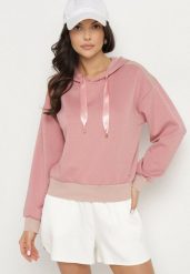 Różowa Bluza z Kapturem Metaliczną Nitką i Ściągaczami Ulinisa. Czerwone bluzy Born2be, l, bez wzorów, z jeansu, casualowe, bez ramiączek, z kapturem. W wyprzedaży za 72.24 zł.