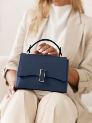 Lia Biassoni Skórzana torebka "Fegana" w kolorze granatowym - 20 x 14 x 8 cm rozmiar: onesize. Niebieskie torebki klasyczne Lia Biassoni, bez wzorów, z materiału, przez ramię, bez dodatków. Za 217.99 zł.