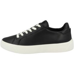 Buty do chodzenia damskie Ecco Sneaker Street Tray. Czarne buty treningowe ECCO, bez wzorów, z jeansu, bez zapięcia, trekkingowe. Za 804.00 zł.