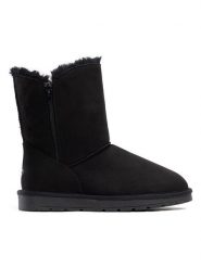 ISLAND BOOT Botki zimowe "Zasha" w kolorze czarnym rozmiar: 38. Czarne botki Island Boot, bez wzorów, z materiału, bez obcasa, bez zapięcia. Za 185.74 zł.