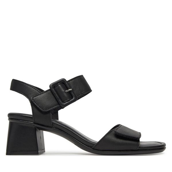 Sandały Remonte. Czarne sandały Remonte, bez wzorów, bez obcasa, na słupku, bez zapięcia. Za 295.99 zł.