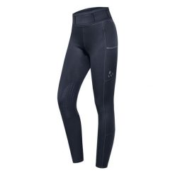 Legginsy jeździeckie z pełnym wzmocnieniem dla kobiet ELT Ella. Niebieskie legginsy ELT, bez wzorów, z elastanu. Za 186.50 zł.
