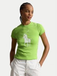 Polo Ralph Lauren T-Shirt 211A96259004 Zielony jasny Slim Fit. Zielone t-shirty Polo Ralph Lauren, m, bez wzorów, z bawełny, bez kołnierzyka, bez ramiączek. Za 549.99 zł.