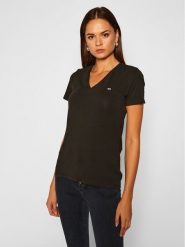 Tommy Jeans T-Shirt Tjw Skinny Stretch DW0DW09197 Czarny Slim Fit. Czarne t-shirty Tommy Jeans, xs, bez wzorów, z bawełny, bez kołnierzyka, bez ramiączek. Za 99.99 zł.