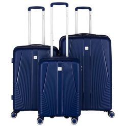 Zestaw walizek podróżnych z tworzywa ABS w granatowym kolorze Peterson PTN PP-09-SET3. Walizki Peterson. Za 549.99 zł.