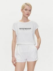 Emporio Armani Underwear Piżama EW000495 AF10881 U1131 Biały Regular Fit. Białe piżamy Emporio Armani Underwear, s, bez wzorów, z bawełny, bez kołnierzyka, bez ramiączek. Za 429.99 zł.
