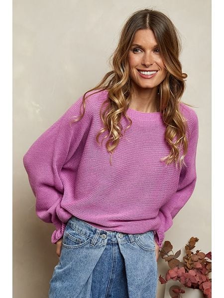 Joséfine Sweter wełniany "Rahel" w kolorze fioletowym rozmiar: L. Różowe swetry Joséfine, l, bez wzorów, z wełny, bez ramiączek. Za 114.44 zł.