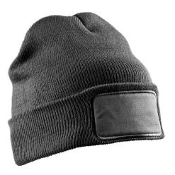 Czapka Zimowa Unisex Dla Dorosłych Z Ociepliną Do Nadruku. Czarne czapki zimowe RESULT, bez wzorów, sportowe. Za 49.99 zł.