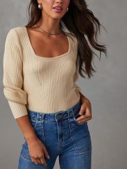 LA Angels Sweter w kolorze beżowym rozmiar: M. Brązowe swetry LA Angels, m, bez wzorów, ze splotem, bez ramiączek. Za 150.02 zł.