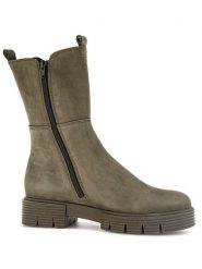 Gabor Skórzane botki w kolorze khaki rozmiar: 41. Brązowe botki Gabor, bez wzorów, z nubiku, eleganckie, bez obcasa, bez zapięcia. Za 269.75 zł.