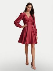 Swing Sukienka koktajlowa 5AH10600 Czerwony Loose Fit. Czerwone sukienki Swing, bez wzorów, z syntetyku, wizytowe, bez kołnierzyka, bez ramiączek. Za 379.99 zł.