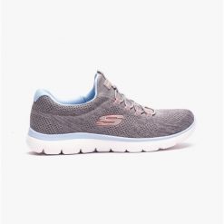 Buty damskie SKECHERS Summits Fun Flare. Szare buty trekkingowe Skechers, bez wzorów, bez zapięcia, trekkingowe. Za 209.99 zł.