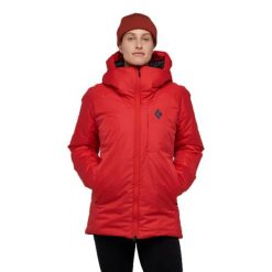 Kurtka Zimowa Damska Black Diamond Belay Parka. Czerwone płaszcze Black Diamond, na zimę, s, bez wzorów, z puchu, sportowe, bez kaptura. Za 1,361.70 zł.