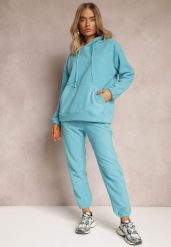Niebieski 2-częściowy Komplet Dresowy z Bluzą i Spodniami Maddeve. Niebieskie bluzy Renee, l, bez wzorów, z dresówki, z kapturem. Za 129.99 zł.