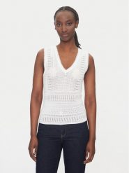 Morgan Top 242-MUSHU Biały Slim Fit. Białe topy Morgan, l, bez wzorów, z syntetyku, bez kołnierzyka, bez ramiączek. Za 159.99 zł.