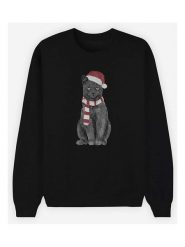 WOOOP Bluza "Xmas Cat" w kolorze czarnym rozmiar: L. Czarne bluzy Wooop, l, bez wzorów, bez kaptura. Za 100.99 zł.