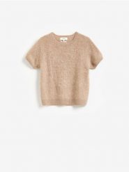 Wełniany sweter z domieszką kaszmiru - beżowy. Brązowe swetry Reserved, l, bez wzorów, z kaszmiru, bez ramiączek. Za 199.99 zł.
