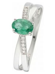 CARATELLI Złoty pierścionek "Ambi" z diamentami i szmaragdem rozmiar: 54. Szare pierścionki CARATELLI, z diamentem, złote. Za 1,391.99 zł.