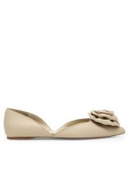Eva Minge Baleriny FORBES-V1521-06 Écru. Baleriny Eva Minge, bez wzorów, ze skóry, bez obcasa, bez zapięcia. Za 279.99 zł.