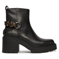 Botki PINKO. Czarne botki Pinko, bez wzorów, bez obcasa, na słupku, bez zapięcia. Za 1,399.00 zł.