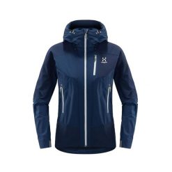 Kurtka turystyczna damska Haglöfs Skarn Hybrid softshell. Niebieskie kurtki przejściowe sportowe Haglöfs, xs, bez wzorów, z elastanu, bez kaptura, trekkingowe. Za 459.00 zł.