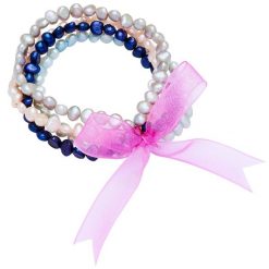 Valero Pearls Bransoletka z pereł Satyna Perła hodowlana słodkowodna Rózowy Naszyjniki 1 ct Damski. Czerwone naszyjniki Valero Pearls, z materiału, z perłą, srebrne. Za 359.99 zł.