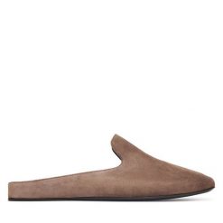 Klapki Max Mara. Brązowe klapki Max Mara, bez wzorów, bez obcasa, bez zapięcia. Za 2,109.00 zł.