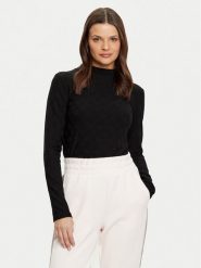Guess Bluzka V5RI03 KCLG2 Czarny Regular Fit. Czarne bluzki Guess, xxs, z aplikacjami, z syntetyku, bez kołnierzyka, bez ramiączek. Za 179.99 zł.