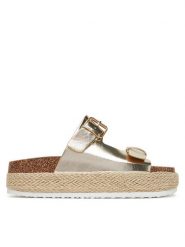 DeeZee Espadryle LB-P1690 Złoty. Żółte espadryle DeeZee, bez wzorów, z materiału, bez obcasa. Za 104.99 zł.