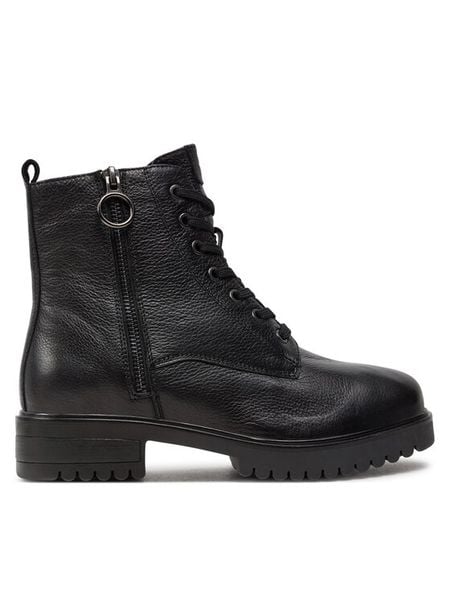 Caprice Trapery 9-26251-43 Czarny. Czarne traperki Caprice, bez wzorów, ze skóry, bez obcasa, bez zapięcia. Za 298.99 zł.