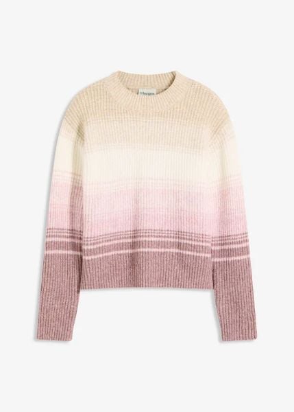 Sweter. Brązowe swetry bonprix, bez wzorów, bez ramiączek. Za 107.99 zł.