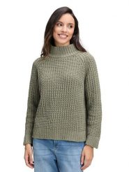 CARTOON Sweter w kolorze khaki rozmiar: 38. Brązowe swetry Cartoon, bez wzorów, ze splotem, bez ramiączek. Za 114.95 zł.