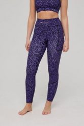 Legginsy Infinite z wysokim stanem – fioletowa panterka. Fioletowe legginsy OOSC, bez wzorów, z materiału, sportowe, długie. Za 245.99 zł.