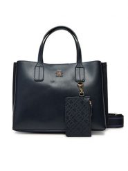 Tommy Hilfiger Torebka Th Distinct Mini Tote AW0AW17192 Granatowy. Niebieskie torebki klasyczne Tommy Hilfiger, bez wzorów, ze skóry, bez dodatków. Za 339.99 zł.