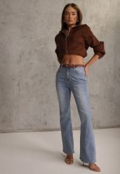 Niebieskie Jeansy Dzwony Bootcut High Waist z Bawełną Urilyss. Niebieskie jeansy Renee, na wiosnę, l, bez wzorów, z bawełny, klasyczne, z podwyższonym stanem, krótkie. Za 119.99 zł.