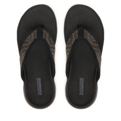 Japonki Skechers. Czarne japonki Skechers, bez wzorów. Za 199.99 zł.