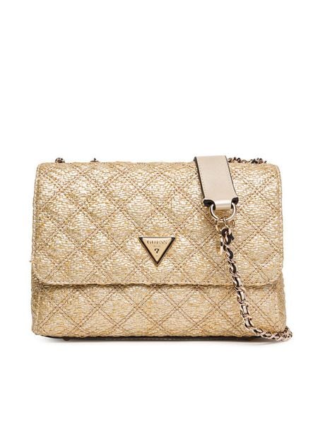 Guess Torebka Giully II HWQW96 73200 Złoty. Żółte torebki klasyczne Guess, z aplikacjami, z tworzywa sztucznego, bez dodatków. Za 449.99 zł.