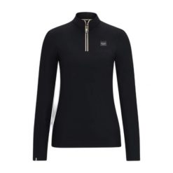 Koszula do jazdy konnej dla kobiet Boss Equestrian Frances. Czarne koszule Boss, bez wzorów, sportowe, bez kołnierzyka, bez ramiączek. Za 555.00 zł.