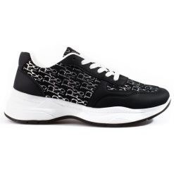 Buty sportowe damskie Shelovet z błyszczącym wzorem czarne srebrny. Czarne buty treningowe SHELOVET, bez wzorów, bez zapięcia. Za 131.90 zł.