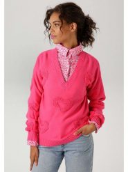 Aniston Sweter w kolorze różowym rozmiar: 36. Różowe swetry Aniston, bez wzorów, bez ramiączek. Za 78.84 zł.