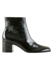 Högl Skórzane botki w kolorze czarnym rozmiar: 39. Czarne botki Högl, bez wzorów, z lakierowanej skóry, eleganckie, bez obcasa, bez zapięcia. Za 392.52 zł.