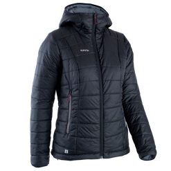 Kurtka puchowa do piłki nożnej damska Kipsta czarna. Czarne kurtki KIPSTA, m, bez wzorów, z materiału, retro, bez kaptura. Za 119.99 zł.