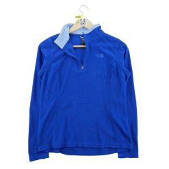 The North Face bluza polar damska. Niebieskie bluzy bez kaptura The North Face, l, bez wzorów, z materiału, bez kaptura, trekkingowe. Za 106.46 zł.