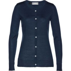Sweter rozpinany z wełny merino bonprix ciemnoniebieski. Swetry marki bonprix. Za 109.99 zł.