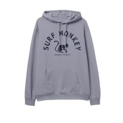Bluza bawełny organicznej –zakrzywione logo –zkapturem / dla dorosłych (liliowa). Fioletowe bluzy z kapturem SURF MONKEY, m, bez wzorów, z bawełny, z kapturem. Za 345.00 zł.