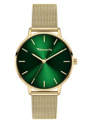 Tamaris Zegarek kwarcowy w kolorze złoto-zielonym rozmiar: onesize. Zielone, analogowe zegarki Tamaris, metalowe. Za 173.99 zł.