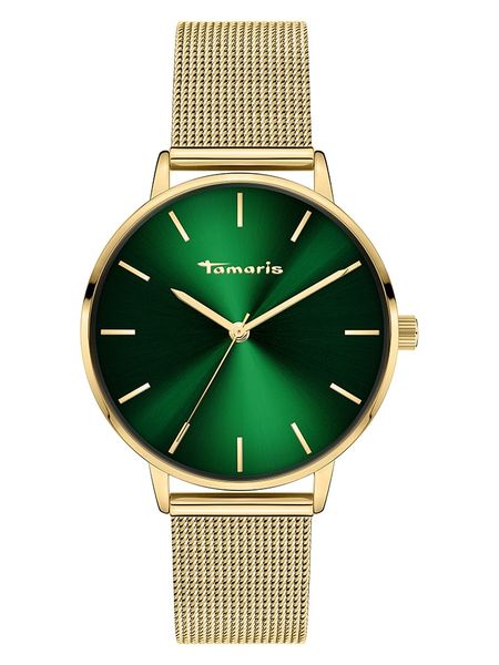 Tamaris Zegarek kwarcowy w kolorze złoto-zielonym rozmiar: onesize. Zielone, analogowe zegarki Tamaris, metalowe. Za 173.99 zł.