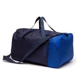 Torba sportowa Decathlon Essential 35 l. Brązowe torby podróżne Decathlon, bez wzorów, z materiału, na ramię. Za 39.99 zł.